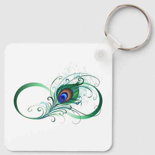 Infiniteitssymbool met Peacockdoether Sleutelhanger (Achterkant)