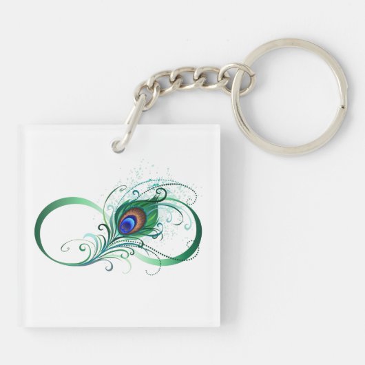 Infiniteitssymbool met Peacockdoether Sleutelhanger (Achterkant)