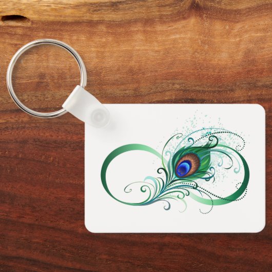 Infiniteitssymbool met Peacockdoether Sleutelhanger (Achterkant)