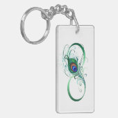 Infiniteitssymbool met Peacockdoether Sleutelhanger (Voorkant Links)