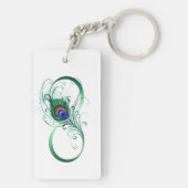 Infiniteitssymbool met Peacockdoether Sleutelhanger (achterkant)
