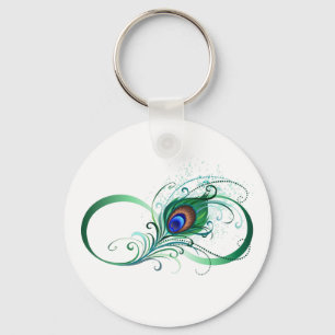Infiniteitssymbool met Peacockdoether Sleutelhanger