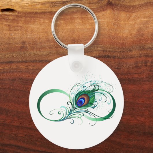 Infiniteitssymbool met Peacockdoether Sleutelhanger (Voorkant)