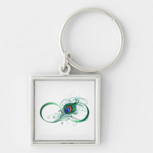 Infiniteitssymbool met Peacockdoether Sleutelhanger