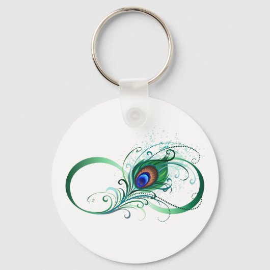 Infiniteitssymbool met Peacockdoether Sleutelhanger (Voorkant)