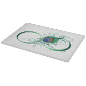 Infiniteitssymbool met Peacockdoether Snijplank (Hoek)