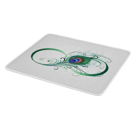 Infiniteitssymbool met Peacockdoether Snijplank (Hoek)