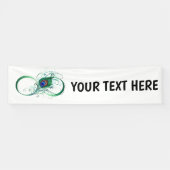 Infiniteitssymbool met Peacockdoether Spandoek (Horizontaal)