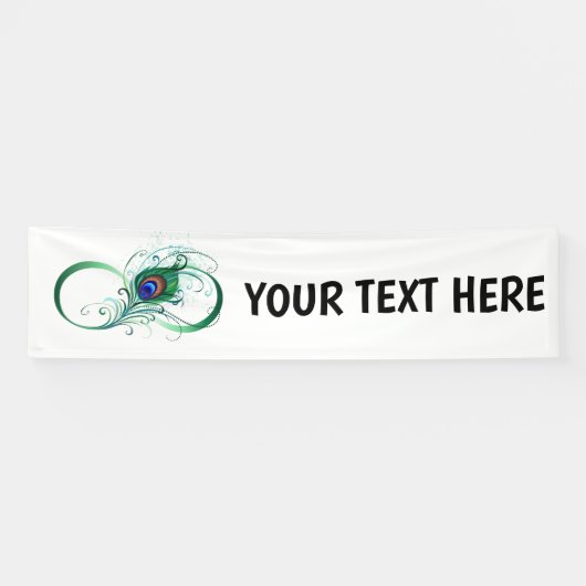 Infiniteitssymbool met Peacockdoether Spandoek (Horizontaal)