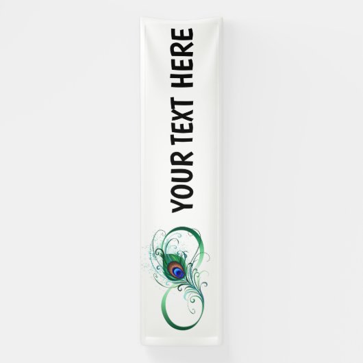Infiniteitssymbool met Peacockdoether Spandoek (Verticaal)