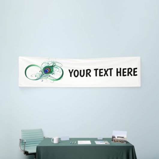 Infiniteitssymbool met Peacockdoether Spandoek (Beurs)