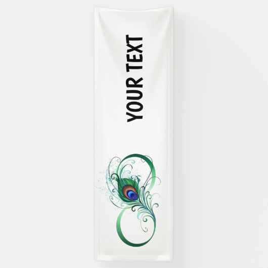 Infiniteitssymbool met Peacockdoether Spandoek (Verticaal)