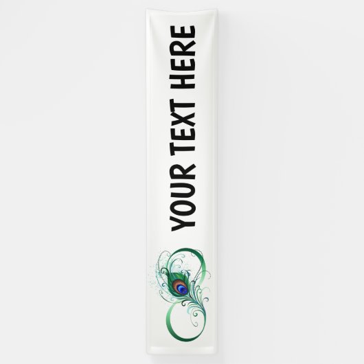 Infiniteitssymbool met Peacockdoether Spandoek (Verticaal)