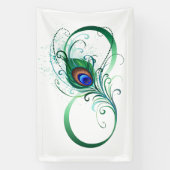 Infiniteitssymbool met Peacockdoether Spandoek (Verticaal)