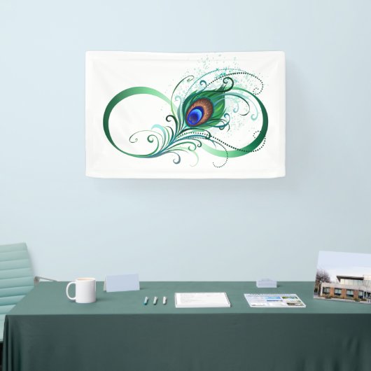 Infiniteitssymbool met Peacockdoether Spandoek (Beurs)