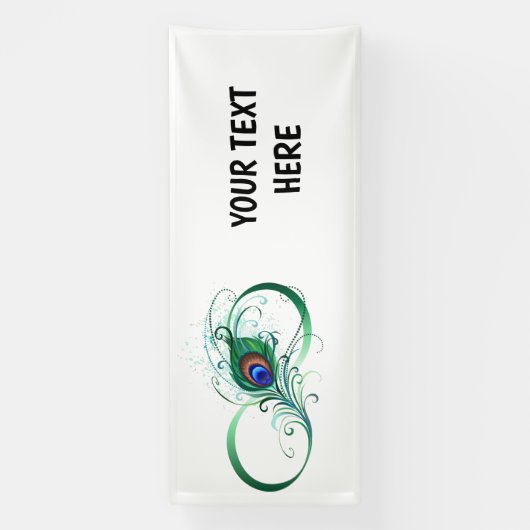 Infiniteitssymbool met Peacockdoether Spandoek (Verticaal)