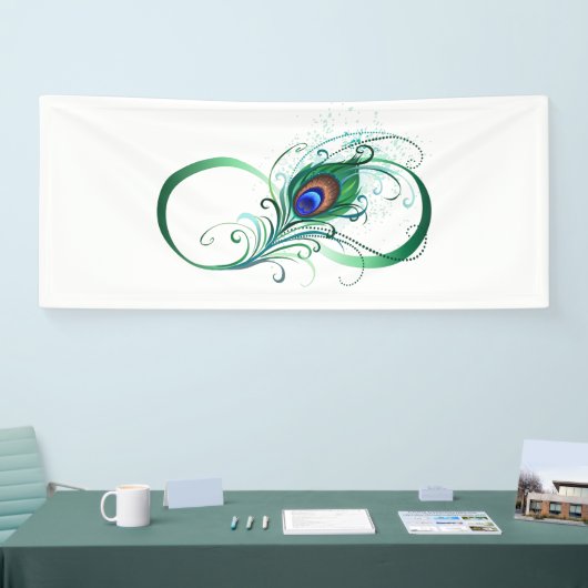 Infiniteitssymbool met Peacockdoether Spandoek (Beurs)