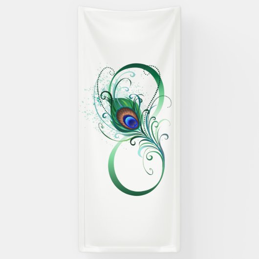 Infiniteitssymbool met Peacockdoether Spandoek (Verticaal)