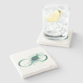 Infiniteitssymbool met Peacockdoether Stenen Onderzetter (Zijkant)