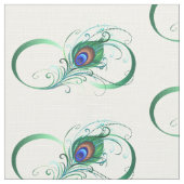 Infiniteitssymbool met Peacockdoether Stof (Close Up)