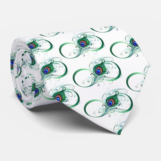 Infiniteitssymbool met Peacockdoether Stropdas (Opgerold)