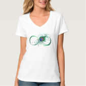 Infiniteitssymbool met Peacockdoether T-shirt (Voorkant)