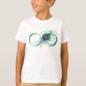 Infiniteitssymbool met Peacockdoether T-shirt (Voorkant)