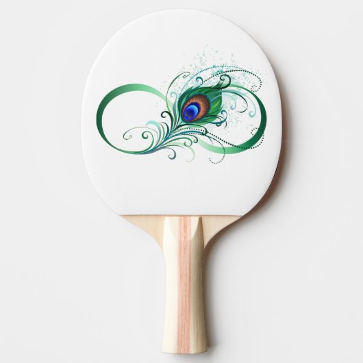 Infiniteitssymbool met Peacockdoether Tafeltennisbatje (Voorkant)
