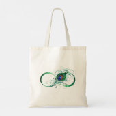 Infiniteitssymbool met Peacockdoether Tote Bag (Achterkant)
