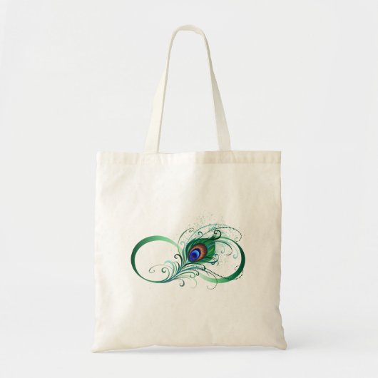 Infiniteitssymbool met Peacockdoether Tote Bag (Voorkant)
