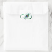 Infiniteitssymbool met Peacockdoether Vierkante Sticker (Tas)