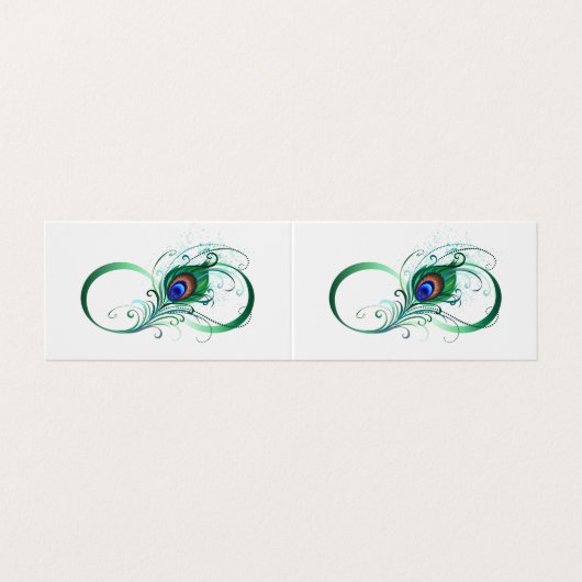 Infiniteitssymbool met Peacockdoether Visitekaartje (Buitenkant ongevouwen)