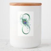 Infiniteitssymbool met Peacockdoether Voedselcontainer Etiket (Voorkant)