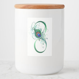 Infiniteitssymbool met Peacockdoether Voedselcontainer Etiket