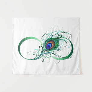 Infiniteitssymbool met Peacockdoether Wandkleed