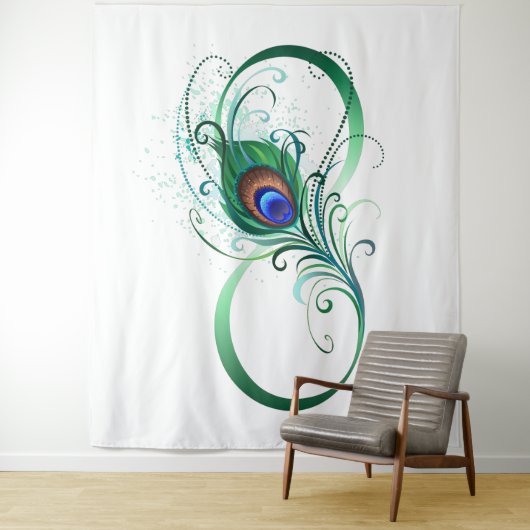 Infiniteitssymbool met Peacockdoether Wandkleed (In situ)