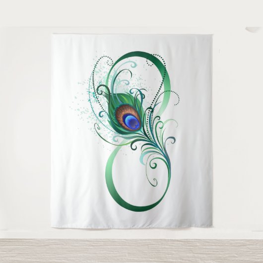 Infiniteitssymbool met Peacockdoether Wandkleed (Voorkant)