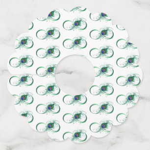 Infiniteitssymbool met Peacockdoether Wijnglaslabel