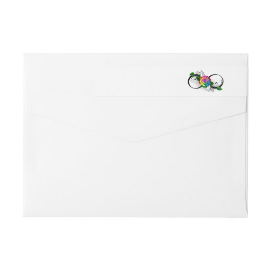 Infiniteitssymbool met regenboogRoos (Achterkant)