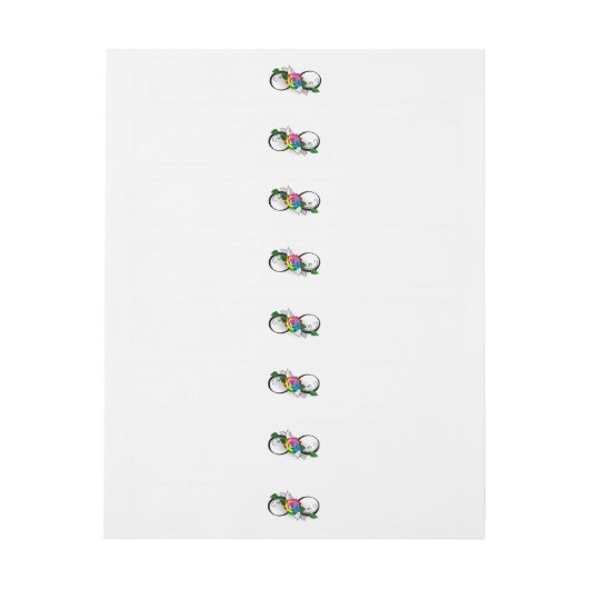 Infiniteitssymbool met regenboogRoos (Vel)