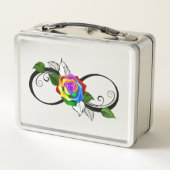 Infiniteitssymbool met regenboogRoos (Achterkant)