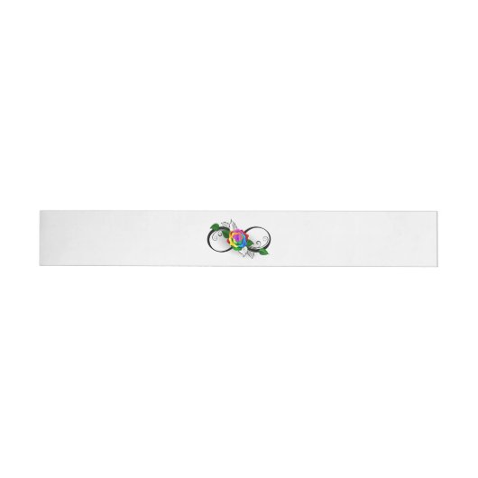 Infiniteitssymbool met regenboogRoos Adreslabel Wikkel (Individueel)