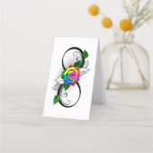 Infiniteitssymbool met regenboogRoos Afsprakenkaart (Voorkant)