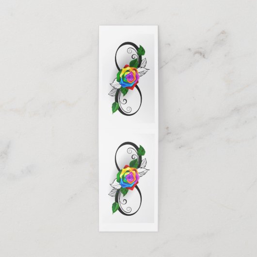 Infiniteitssymbool met regenboogRoos Afsprakenkaart (Buitenkant ongevouwen)