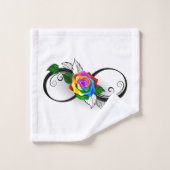 Infiniteitssymbool met regenboogRoos Bad Handdoek (Wasdoekje)