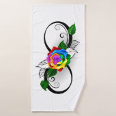 Infiniteitssymbool met regenboogRoos Badhanddoek (Badhanddoek)