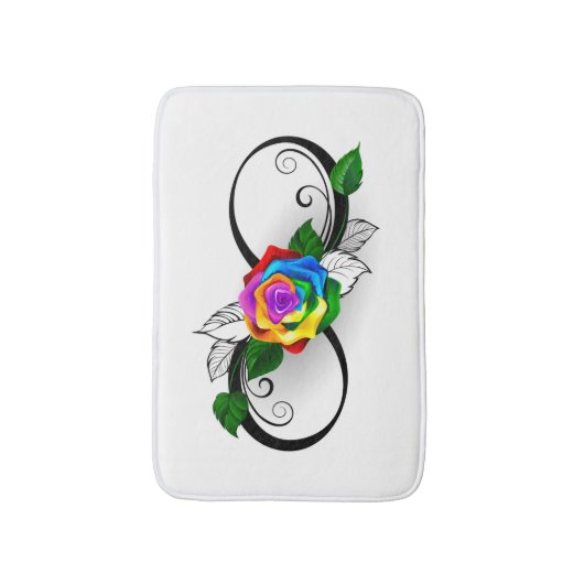 Infiniteitssymbool met regenboogRoos Badmat (Voorkant Verticaal)