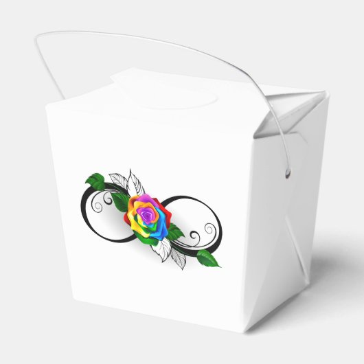 Infiniteitssymbool met regenboogRoos Bedankdoosjes (Achterkant)