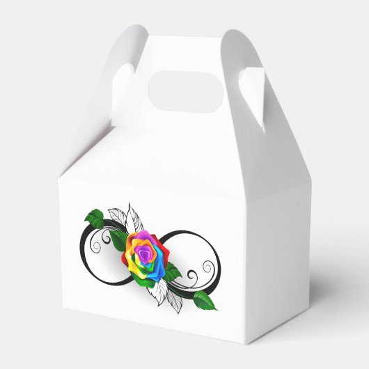 Infiniteitssymbool met regenboogRoos Bedankdoosjes (Voorkant Zijde)