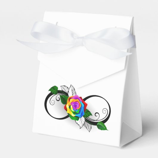 Infiniteitssymbool met regenboogRoos Bedankdoosjes (Voorkant Zijde)
